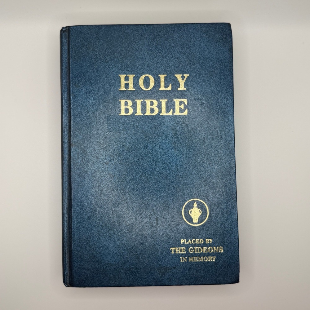 The‎ Gideons International Holy Bible Navy Blue Hardcover Vintage 1991 Inscribed